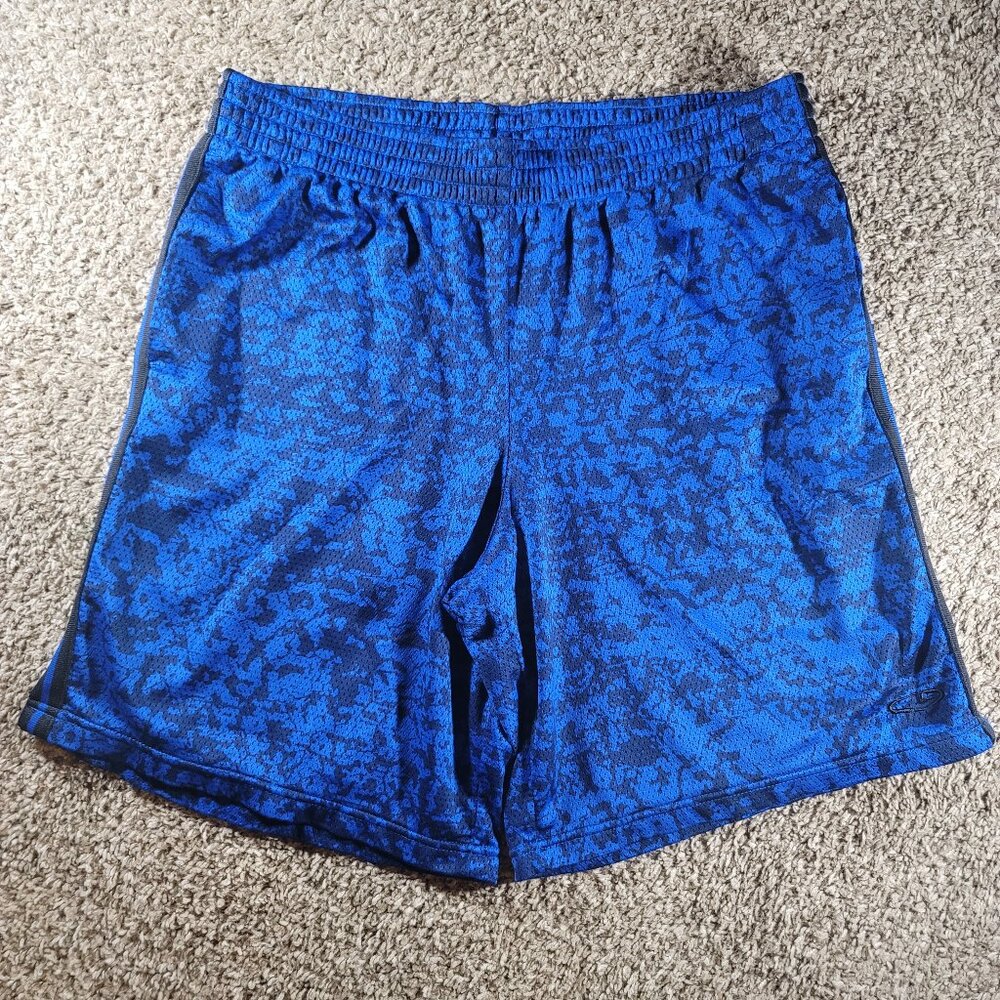 C9 by Champion Men's Blue Digital Camo Athletic Shorts | Size M | 100% Polyester